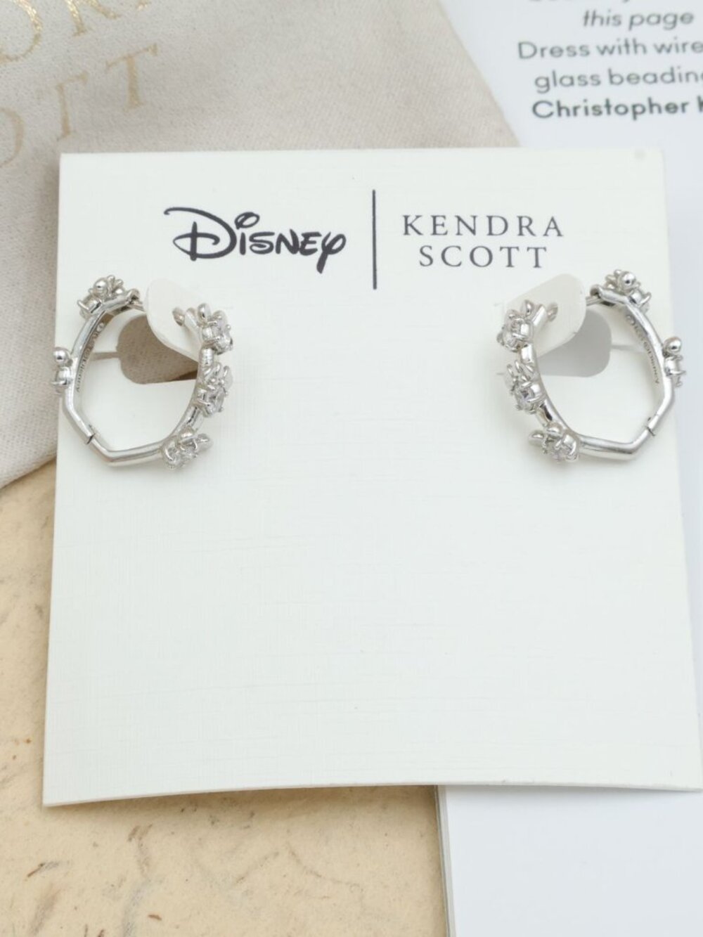NEW Kendra Scott Disney Silver White Cz Earrings